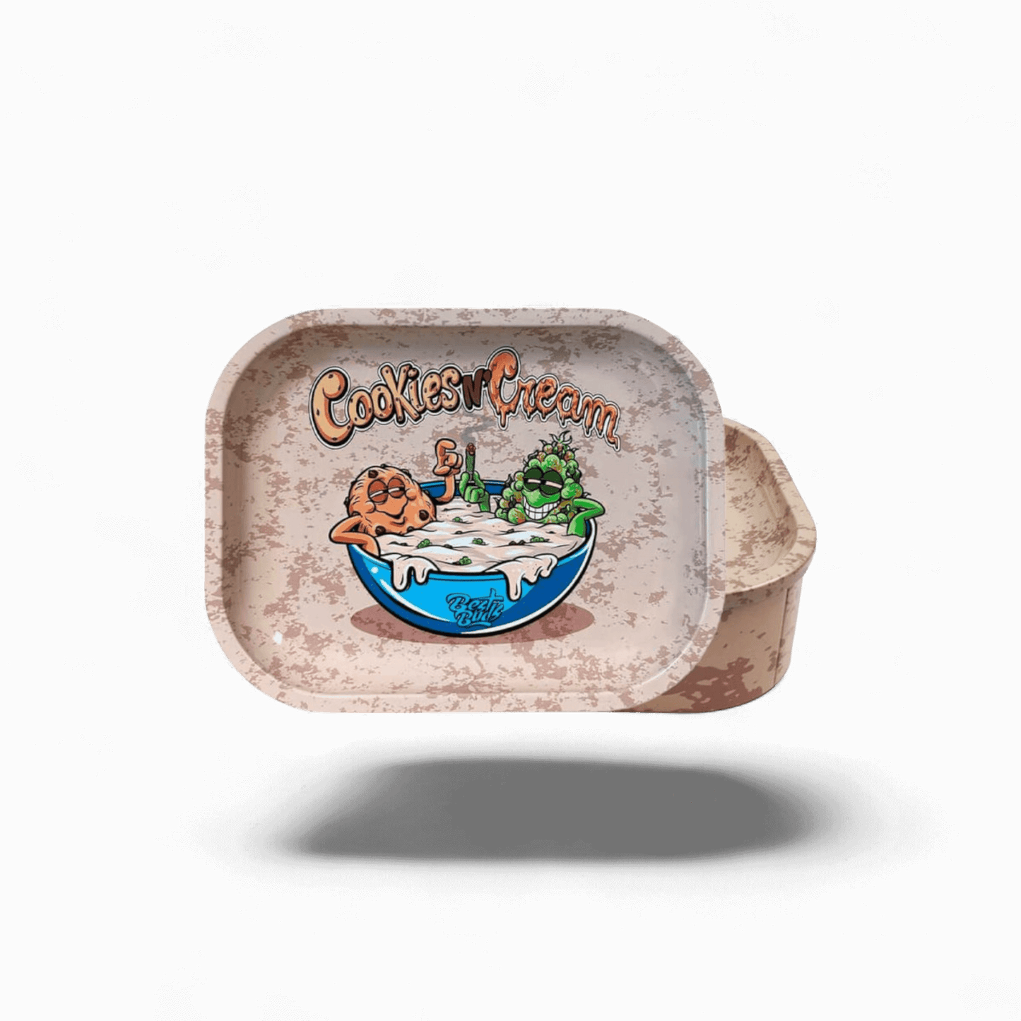 Blechdose mit Rolling Tray Deckel 18 × 14 cm, Cookies and Cream Design, erhältlich bei Pief-Leaf®