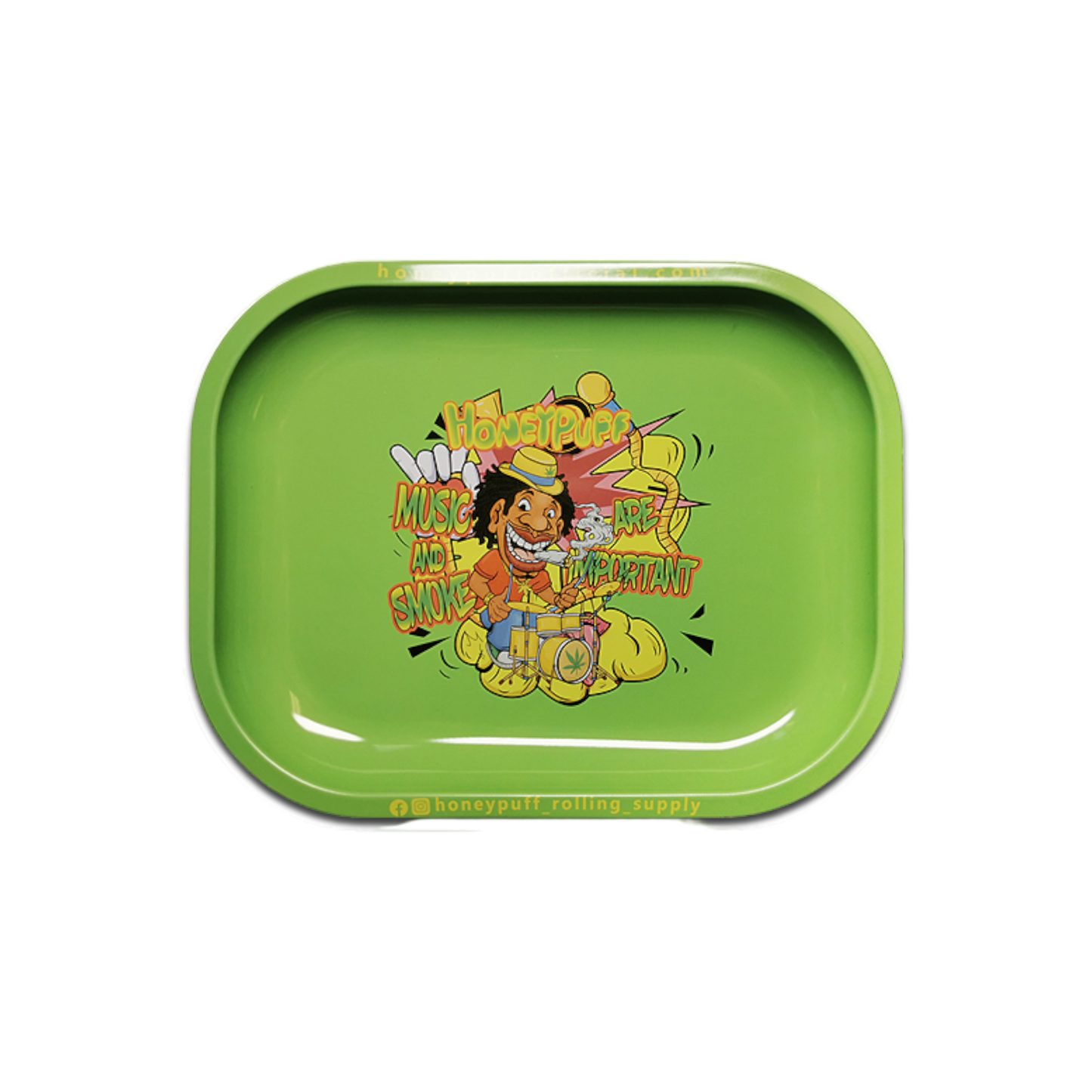Rolling Tray Rasta Music aus Metall 14x18 cm Produktfoto