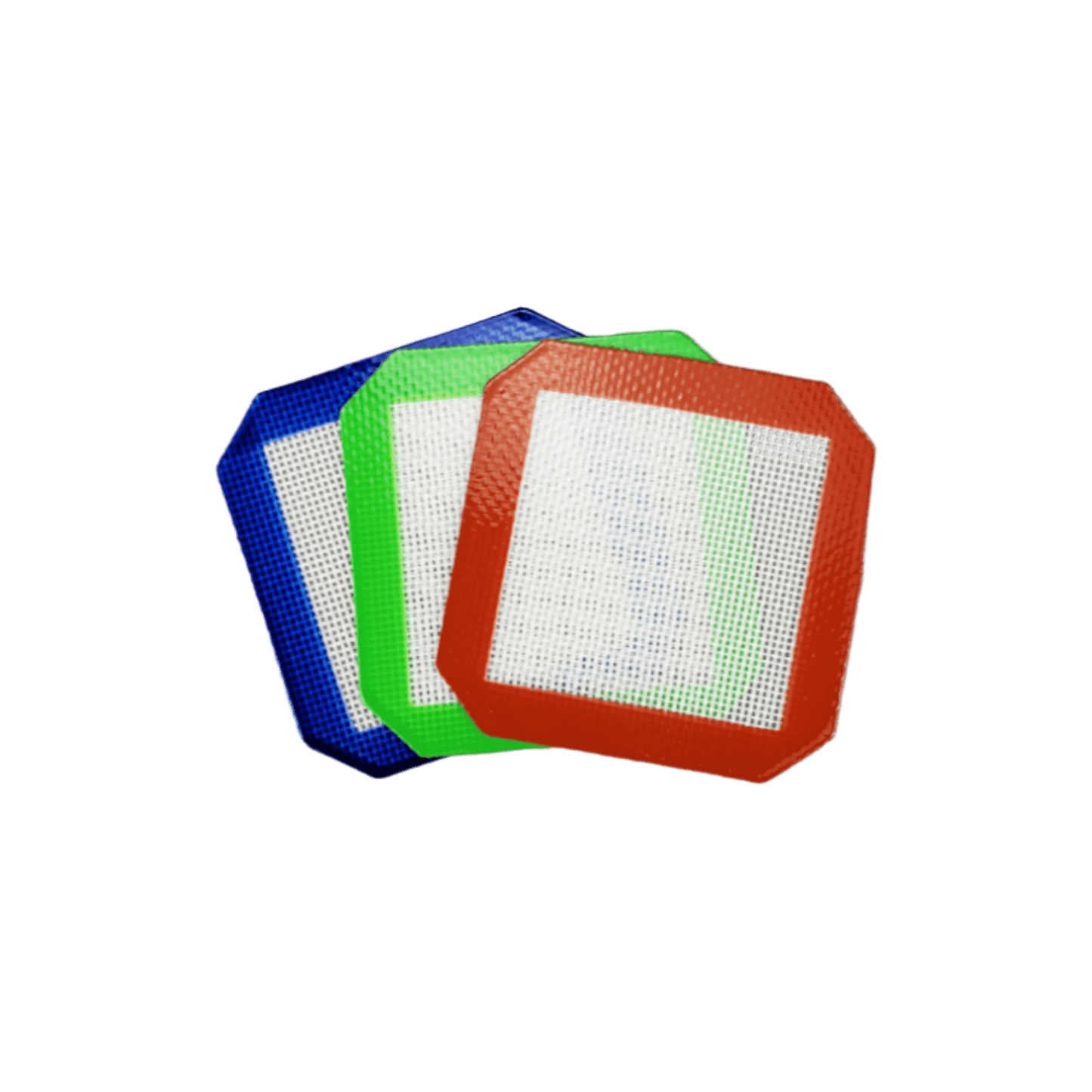 Silikonmatte 10x10 cm, rutschfest und hitzebeständig, auf weißem Hintergrund