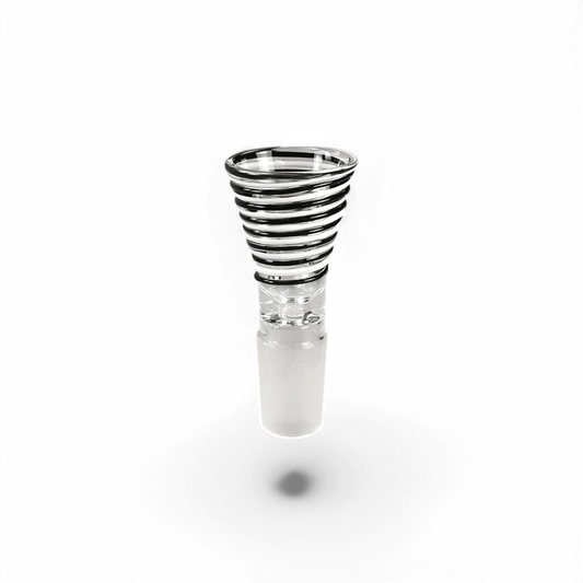 Kopf Twister Black-White aus Glas mit schwarz-weißem Muster, erhältlich bei Pief-Leaf®