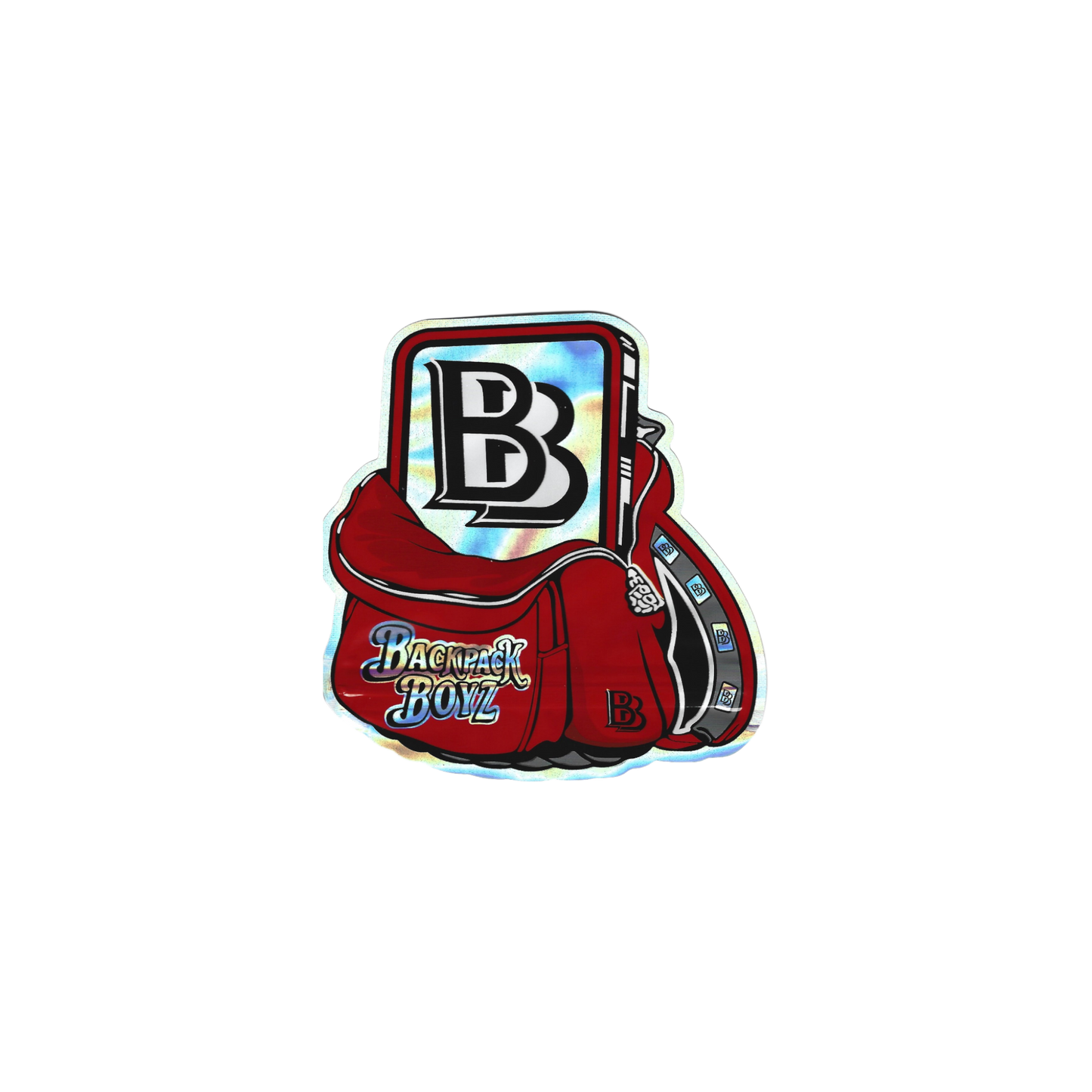 10x Backpackboyz backpack red shaped Mylar Bag 3,5g - Leer