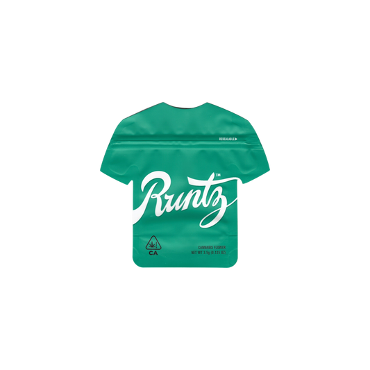 10x Runtz green shaped Mylar Bag 3,5g - Leer