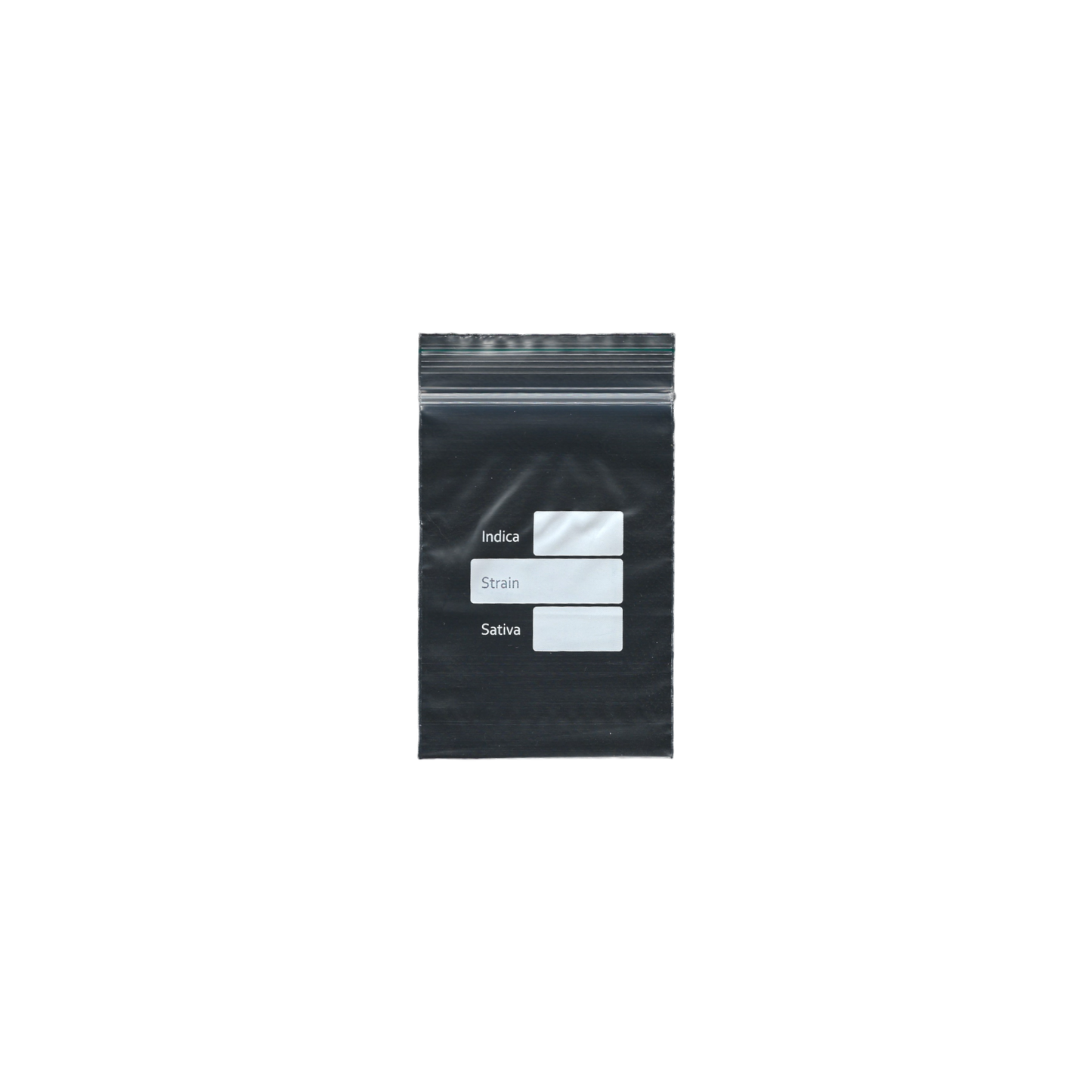 Zip-Beutel klar mit Strain Info