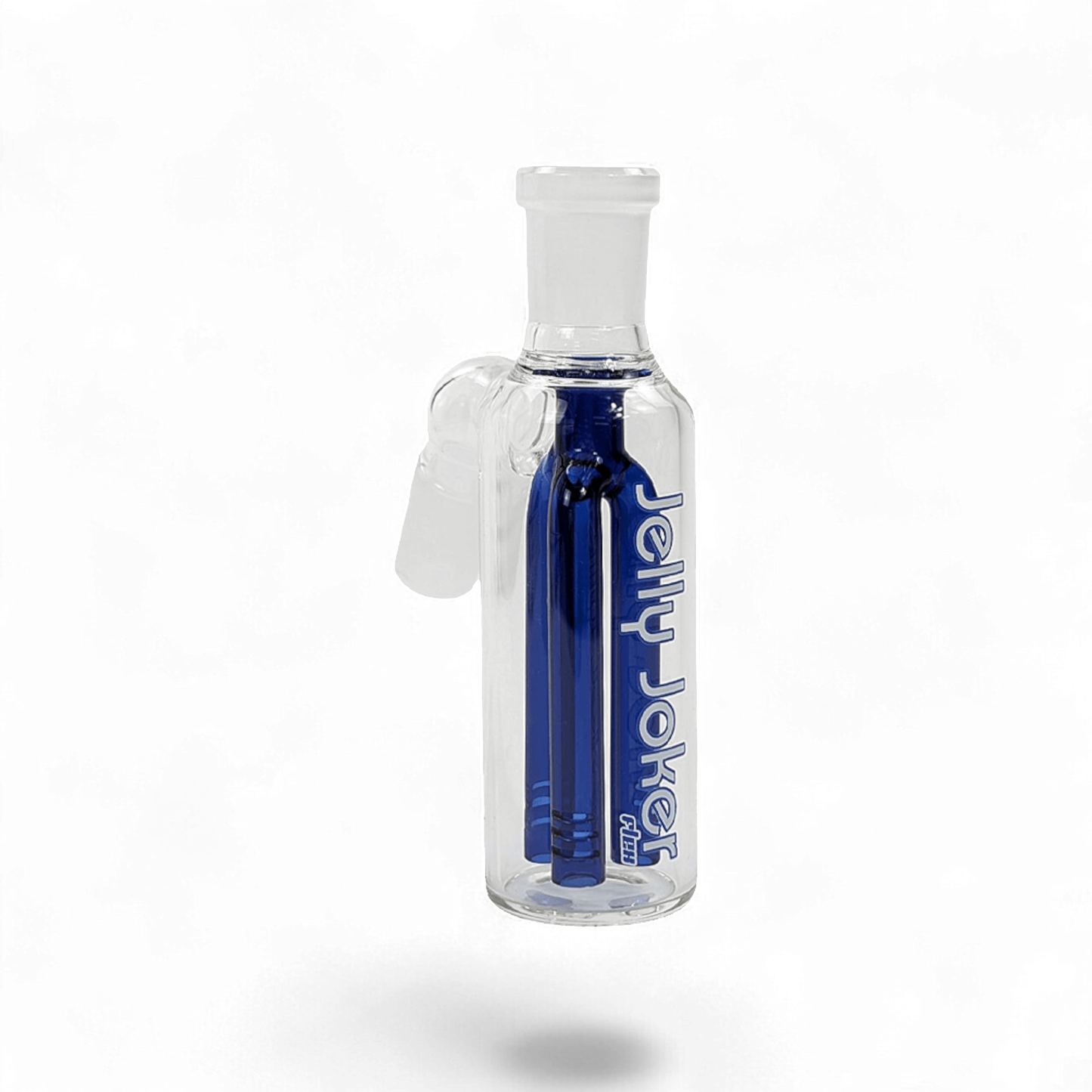 Vorkühler „Flex“ aus Borosilikatglas mit blauem Dreiarm-Perkolator, 18,8 mm Schliff – 12,5 cm hoch, 3,5 cm Durchmesser
