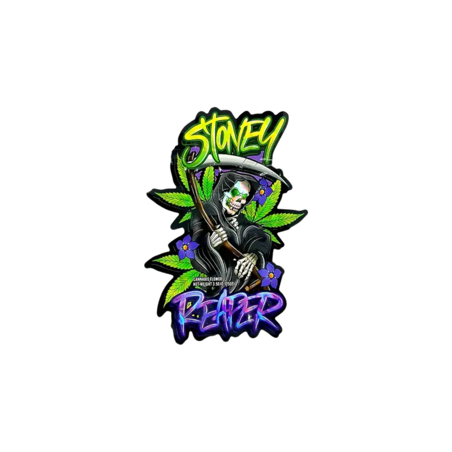 10x Stoney Reaper shaped Mylar Bag 3,5g - Leer