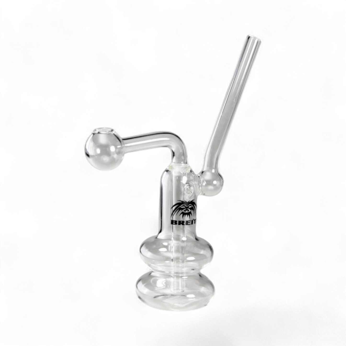 BREIT® Ölpfeife – Borosilikatglas – 100mm hoch – Klar – Ohne Schliff – Für Dabbing