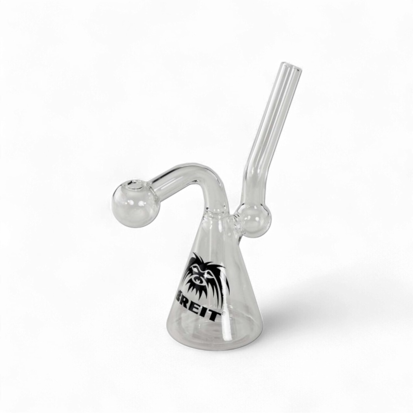 BREIT® Ölpfeife – Dab Rig – 140mm – Borosilikatglas – Klar – BREIT Logo – Für Dabbing
