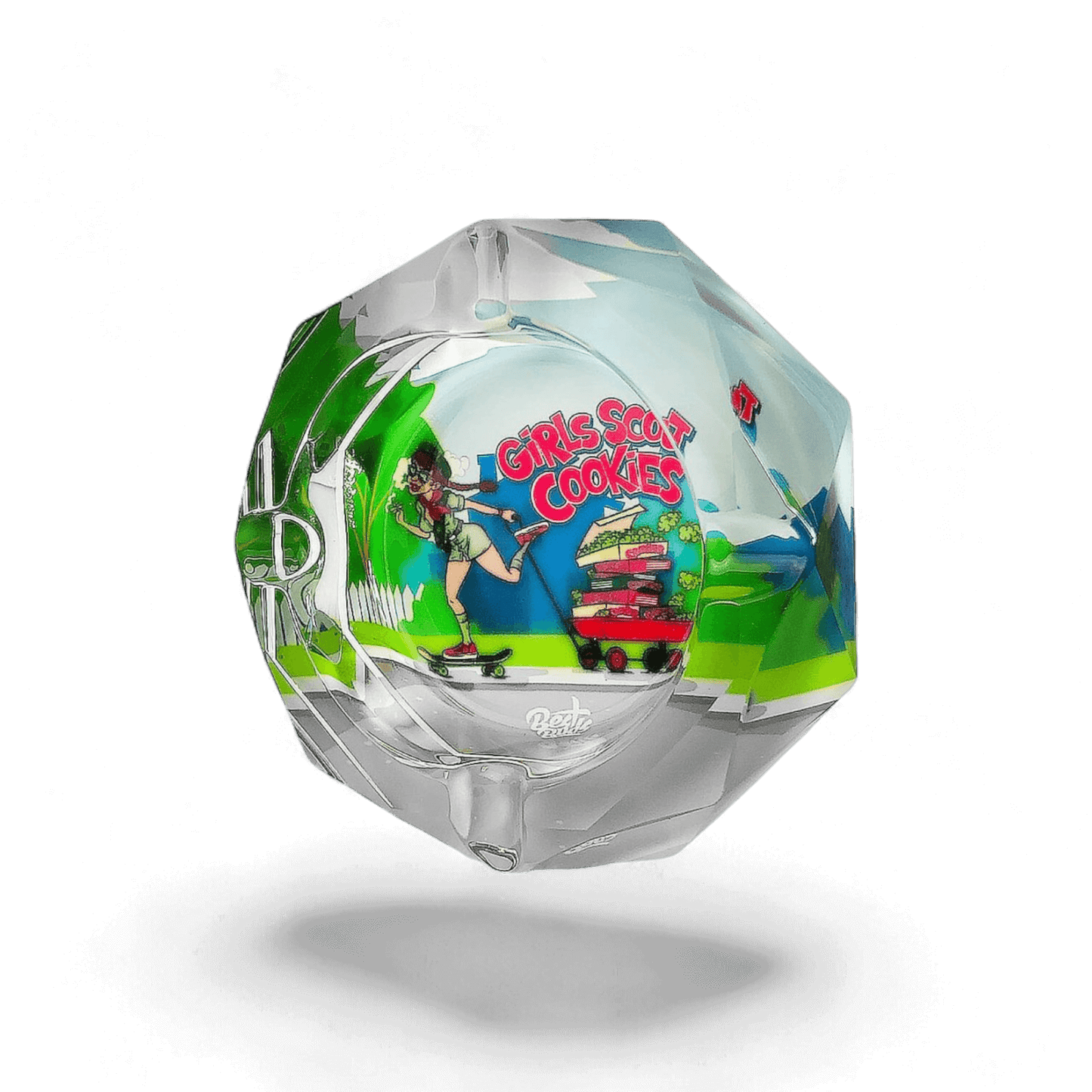 Kristallaschenbecher mit Geschenkbox, 15 x 15 cm, luxuriöses Design für stilvolles Rauchen, erhältlich bei Pief-Leaf®