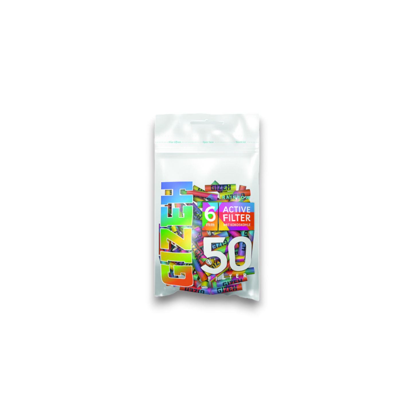 Gizeh Active Filter Rainbow 6mm, 50 Stück