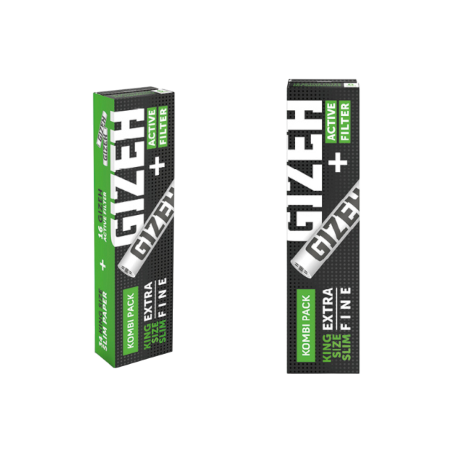 Gizeh Black King Size Slim + Active Filter Black 6mm je 34 Blatt + 16 Tips