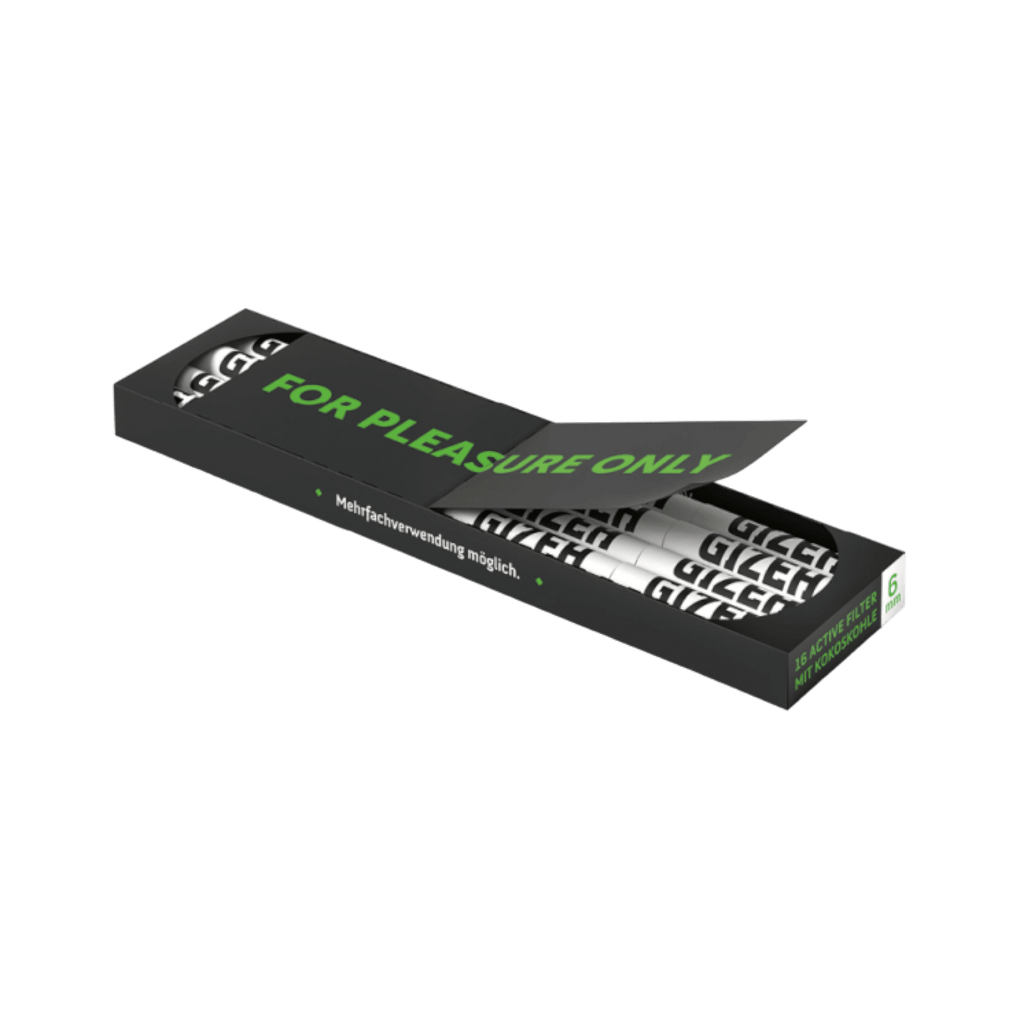 Black King Size Slim + Active Filter Gizeh Longpapers Verpackung