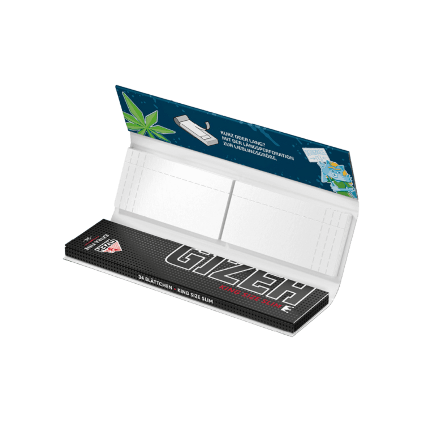 Black King Size Slim Heftchen mit 34 Blättchen und 34 Tips