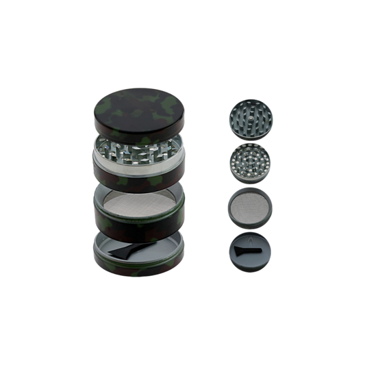 Grinder "Camouflage" Metall; Magentverschluss; 4-tlg.; 37 x 43,5 mm