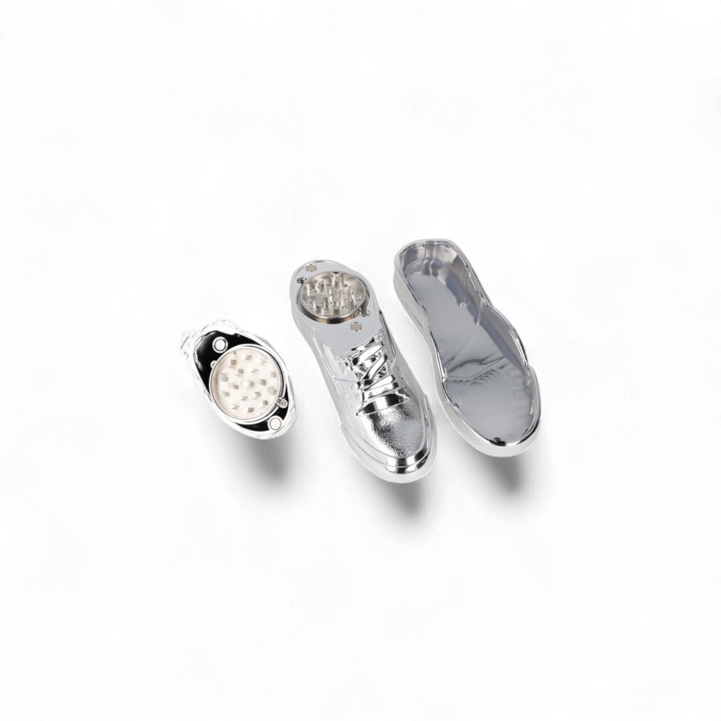 Grinder "Tear Force" Schuh im Karton, 3-tlg., silber; Länge 15 cm