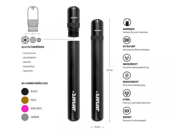 Jointholder Case Black – Jaysafe by FIRE-FLOW™ bei Pief-Leaf®