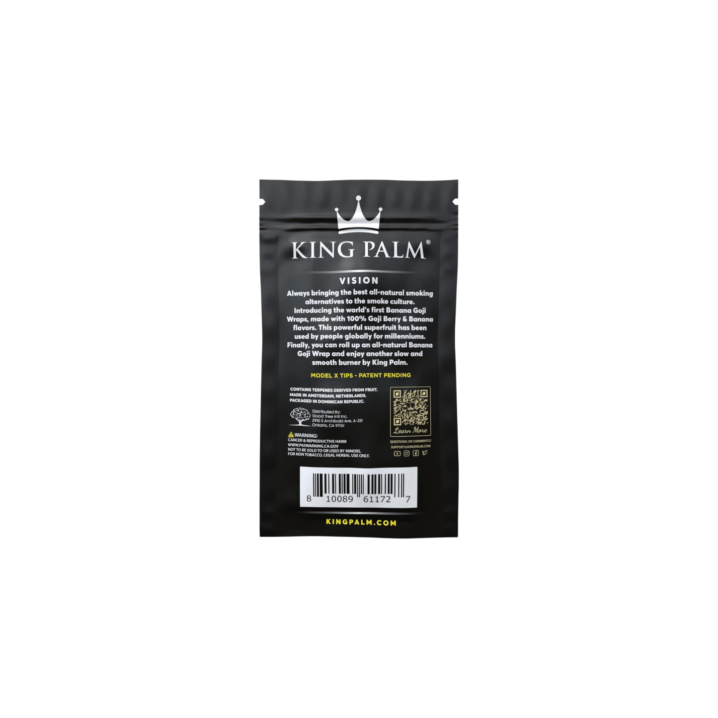 King Palm 4 Goji Wraps Banana + Tips