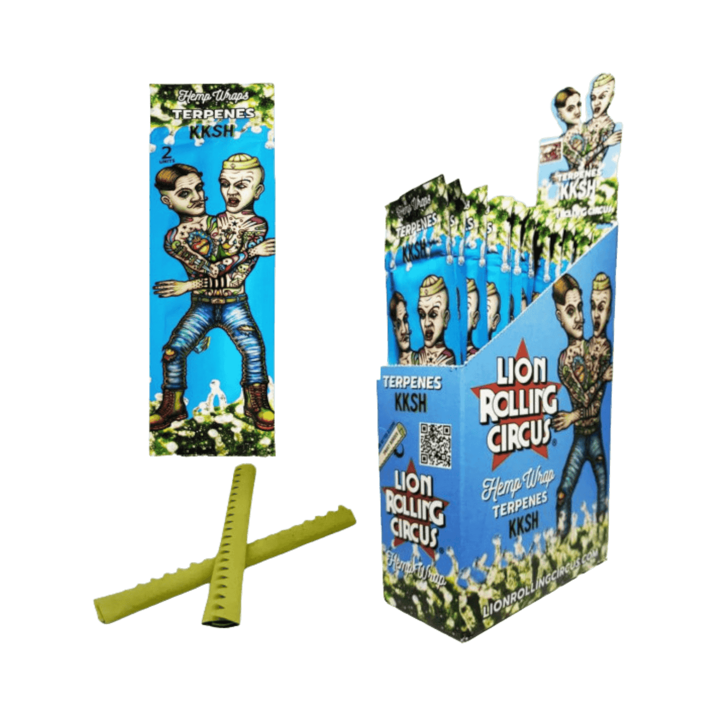 Lion Rolling Circus KKSH Hanf Blunts mit Terpenen auf weißem Hintergrund
