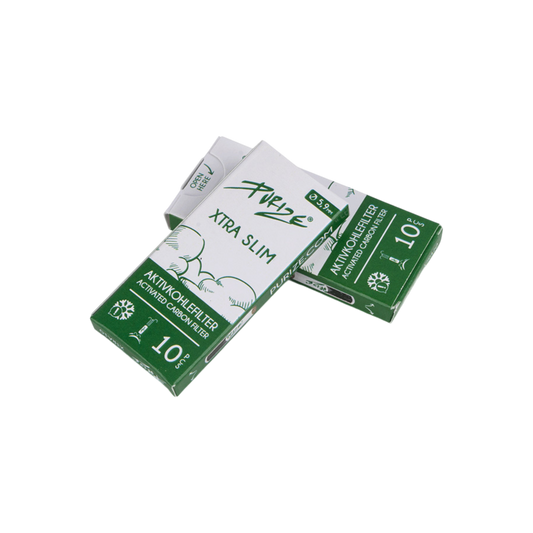PURIZE® Xtra Slim Size Aktivkohlefilter Weiß – 10 Stück – Pief-Leaf®