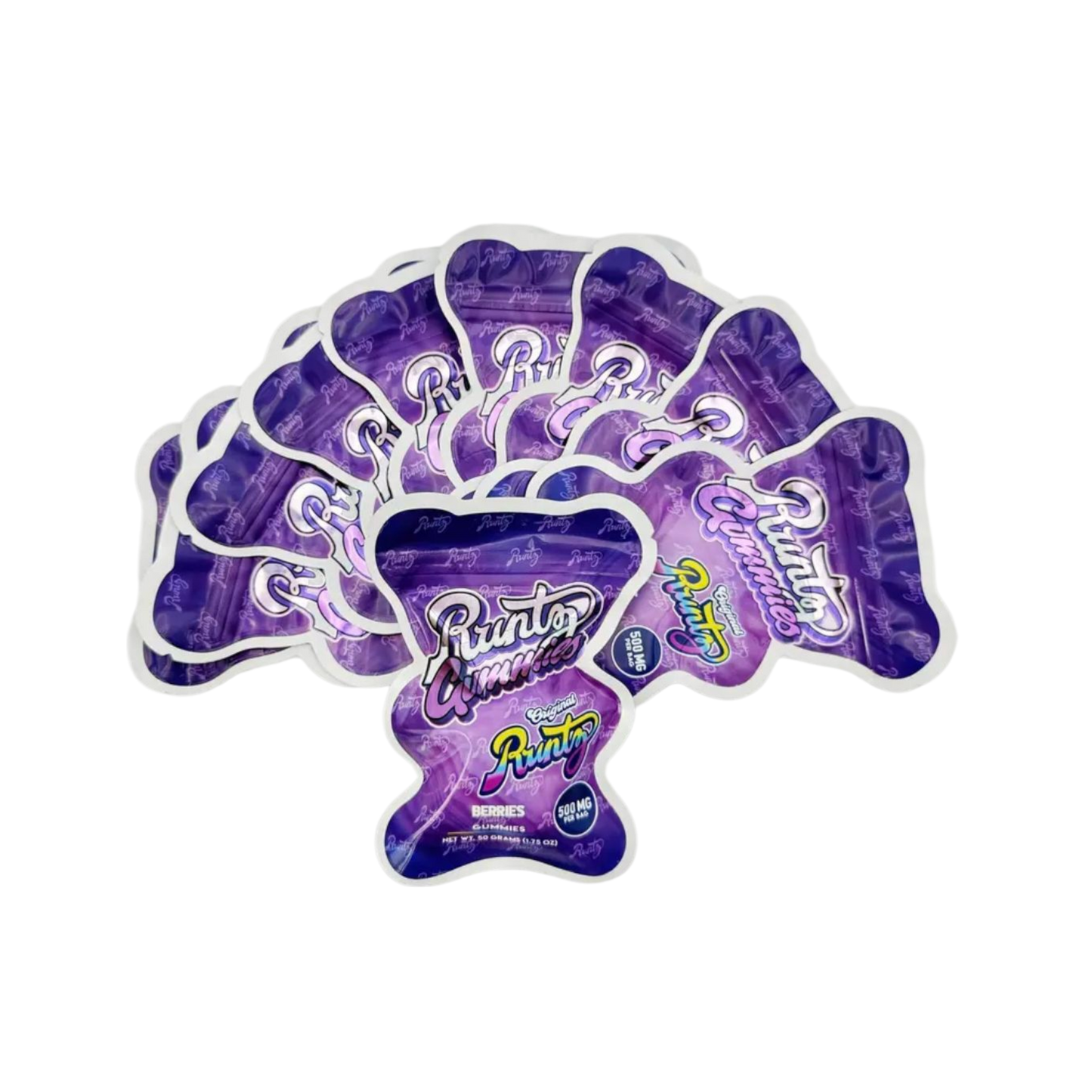 100x Runtz gummies berries Mylar Bag - Leer