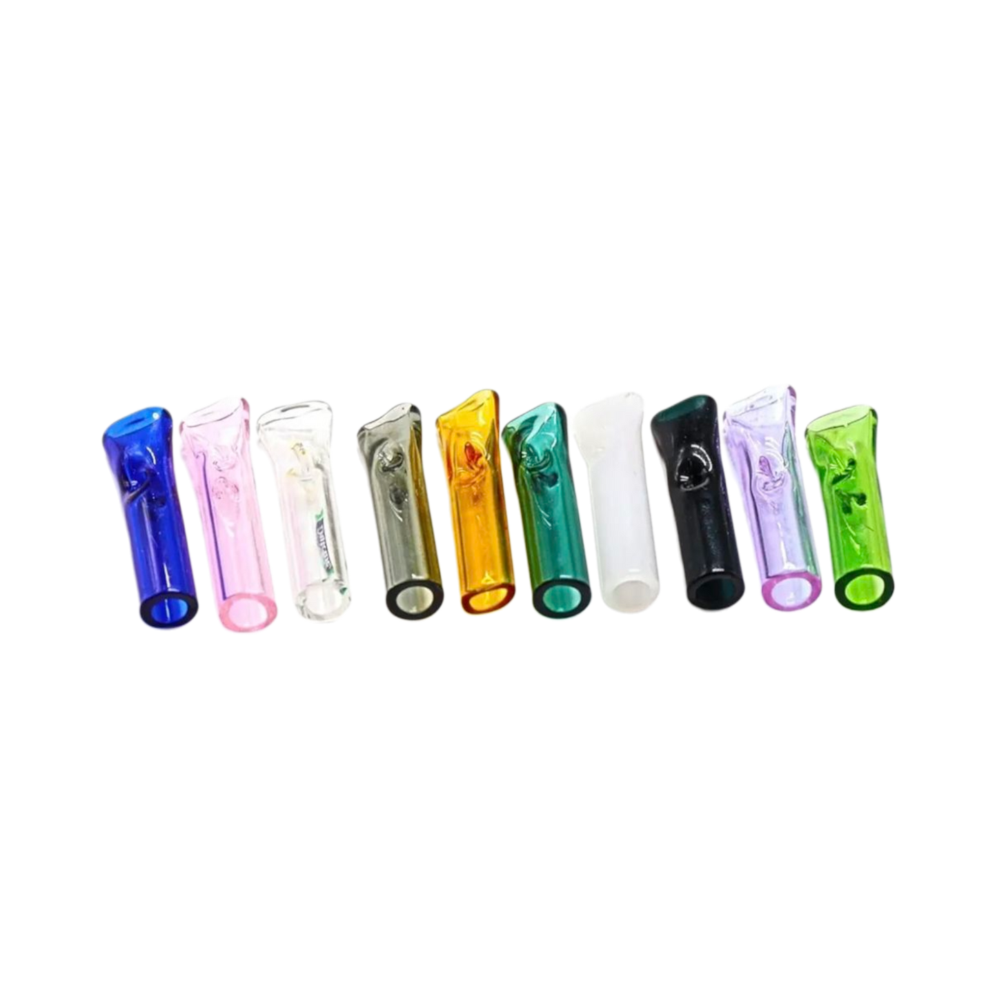 Glastip Set – 5er Pack – flaches Mundstück – bunt sortiert (8 mm)