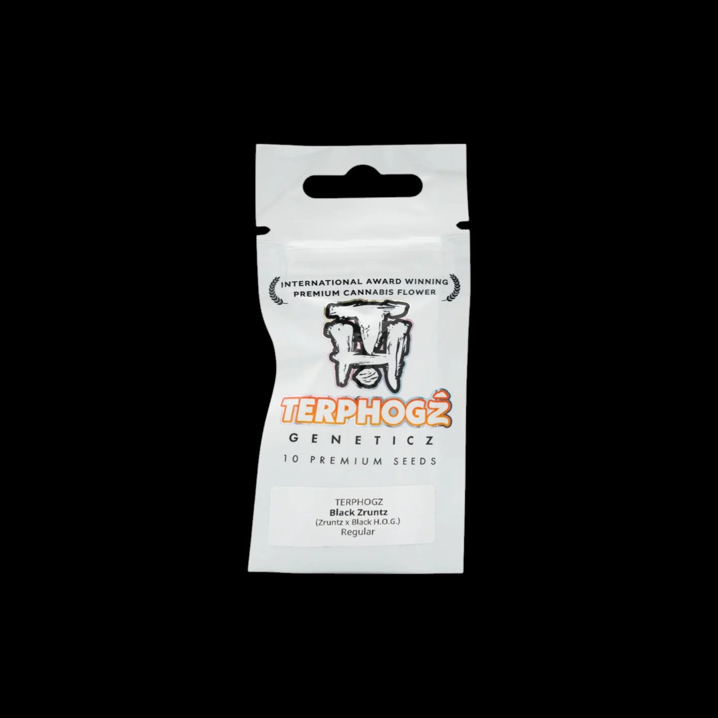 Black Zruntz feminisierte Cannabissamen von Terphogz in Originalverpackung
