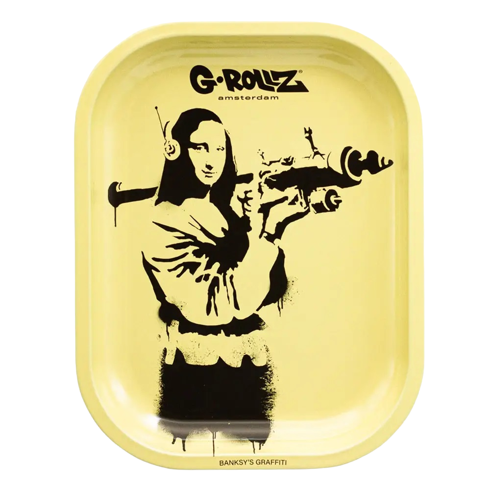 G-ROLLZ Banksy's Graffiti Mona Launcher Rolling Tray klein