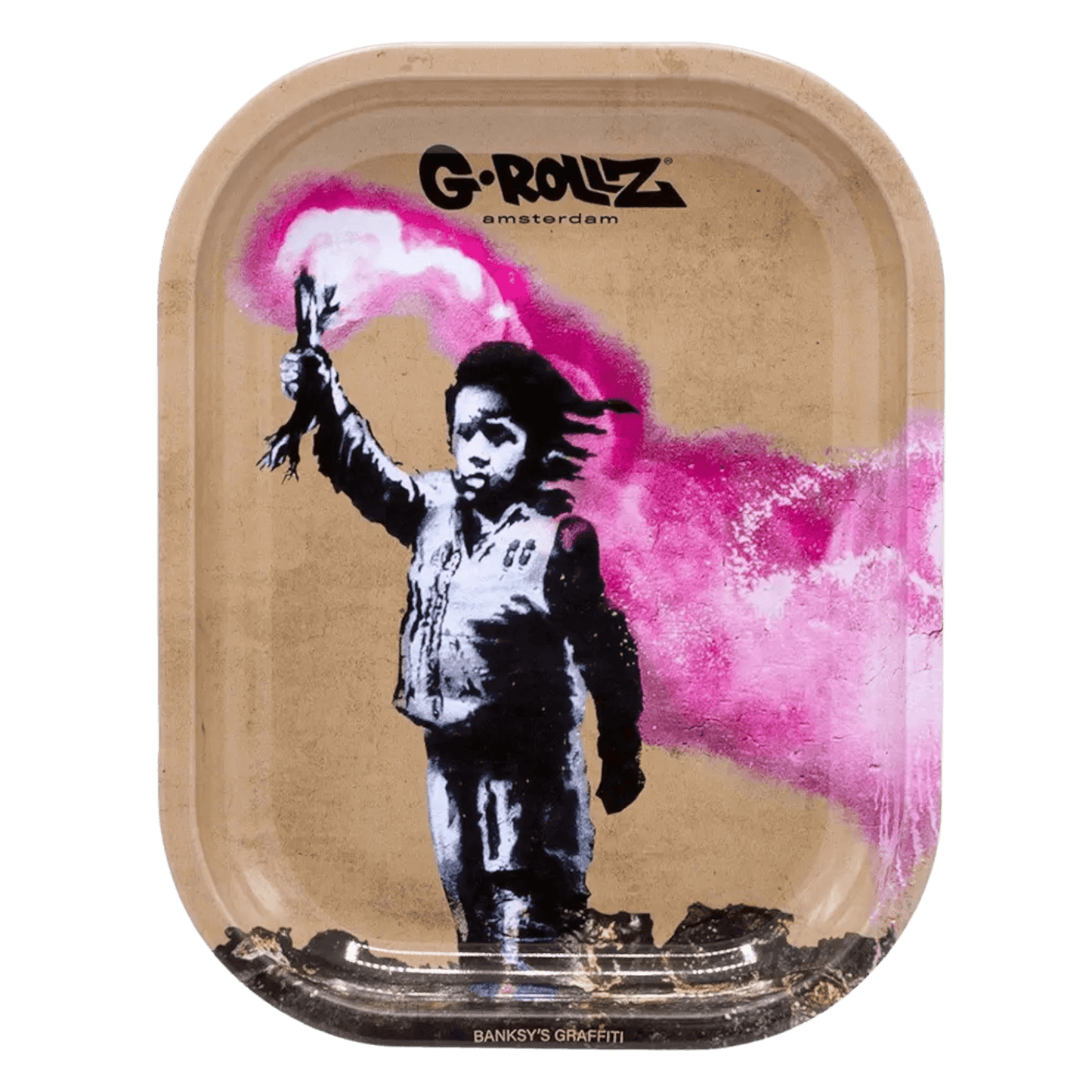 G-ROLLZ Banksy Torch Boy Rolling Tray kompakt 18 x 14 cm