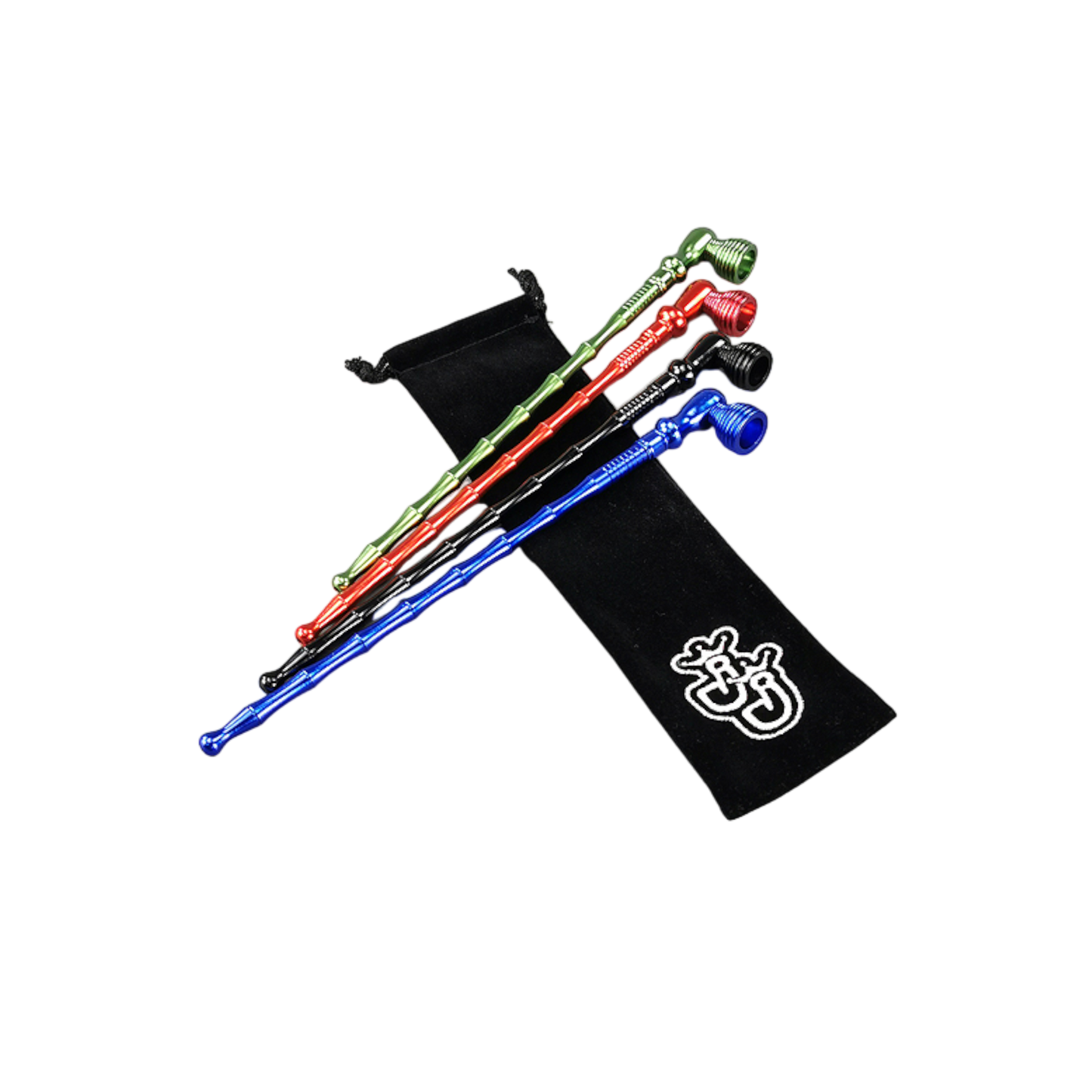 Aluminium Schraubpfeife im Samtbag- 28,5cm