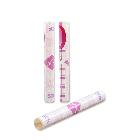 Ziehröhrchen aus Glas - mit 500,- Geldscheinaufdruck