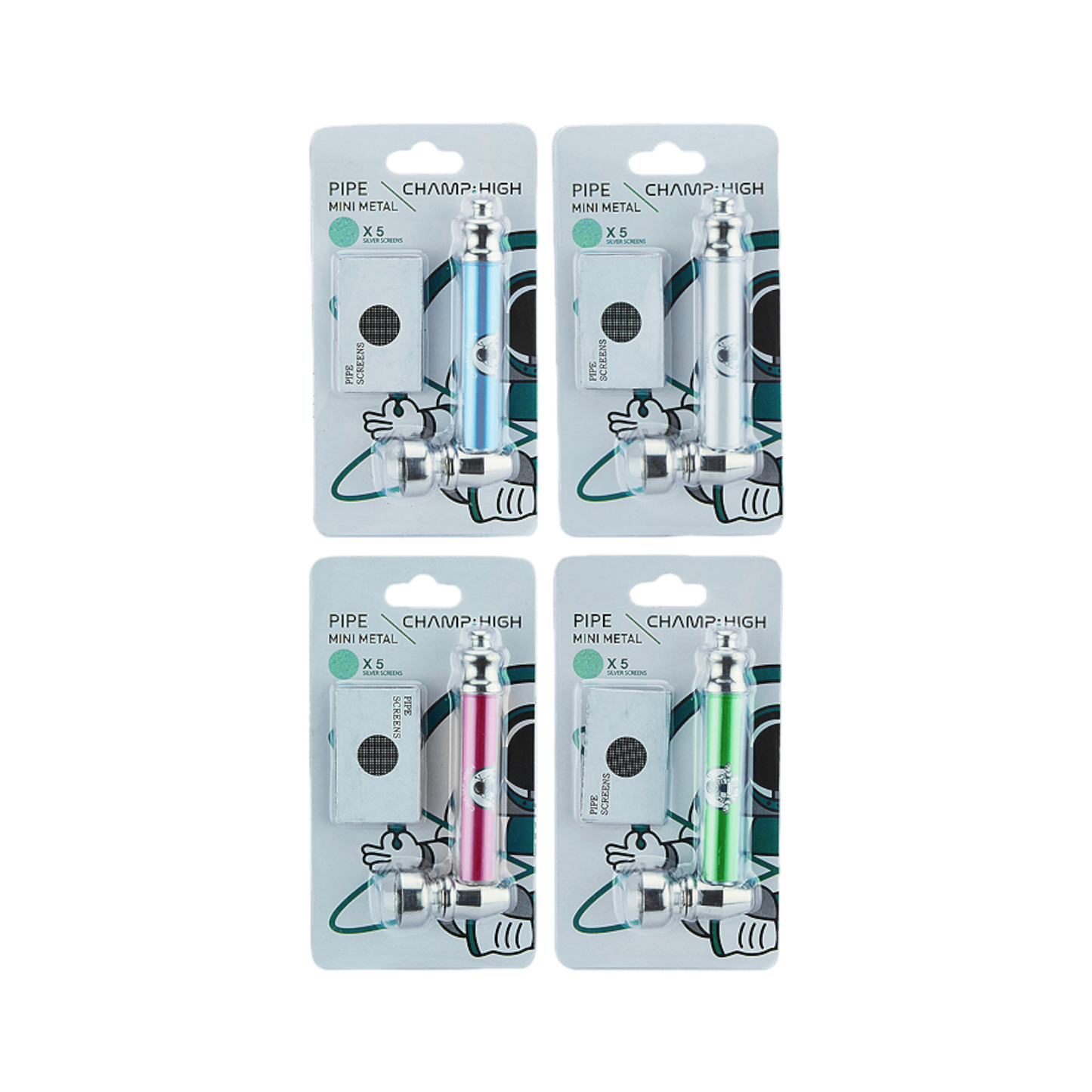 Metallpfeife inkl. Siebchen im Blister - 8,5cm