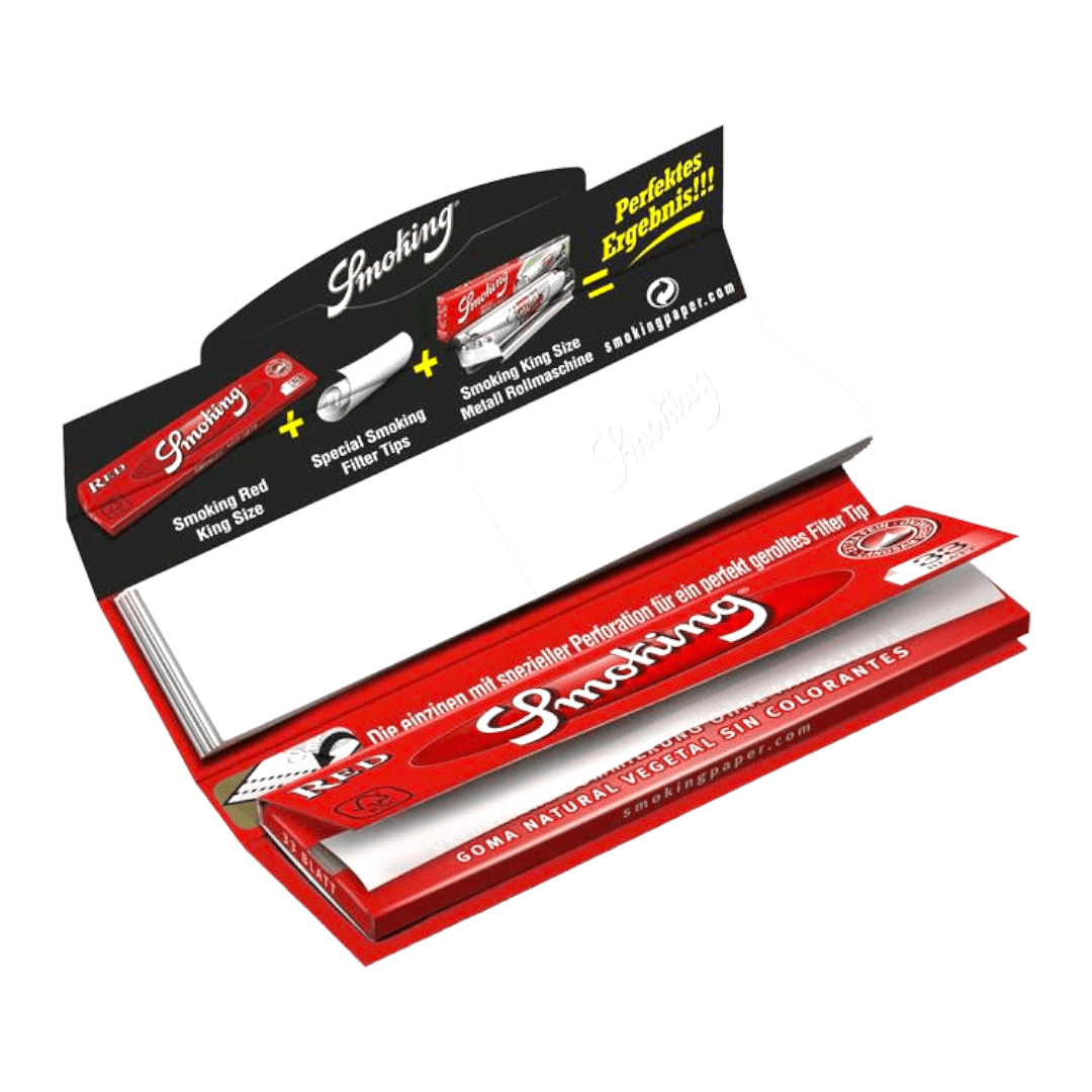 King Size Red je 33 Blatt + Tips mit Zuckerleimgummierung – Pief-Leaf®
