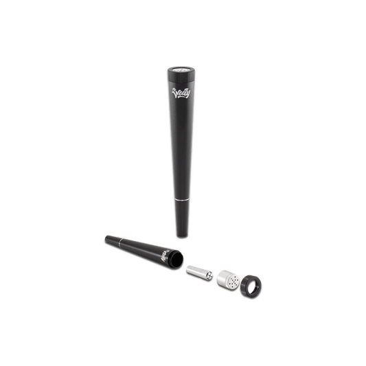 Weezy Black Purpfeife aus Aluminium mit CTIP Aktivkohlefilter, 10,3 cm lang, für ein sanftes Raucherlebnis.