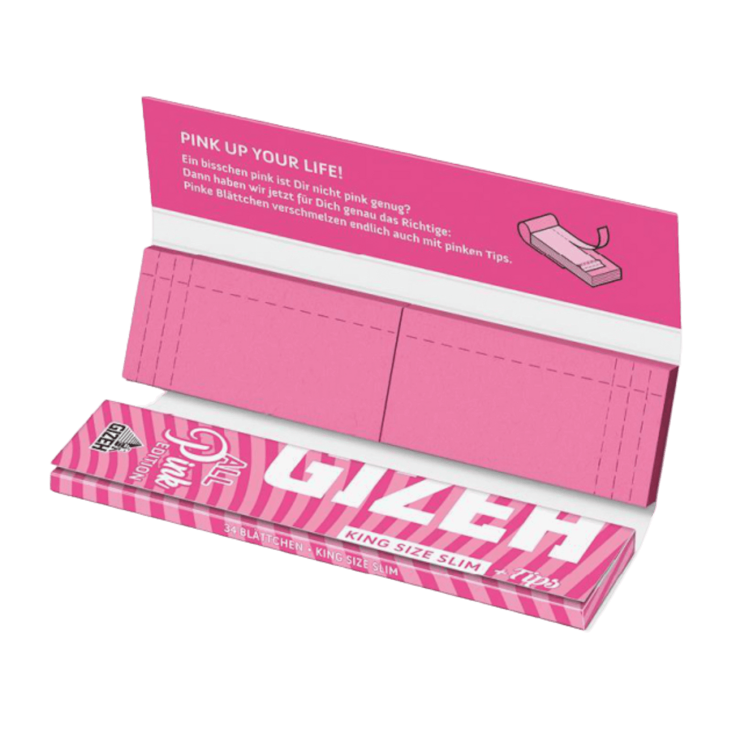 Gizeh All Pink King Size Slim + Tips – 34 Blättchen & 34 Filter bei Pief-Leaf®