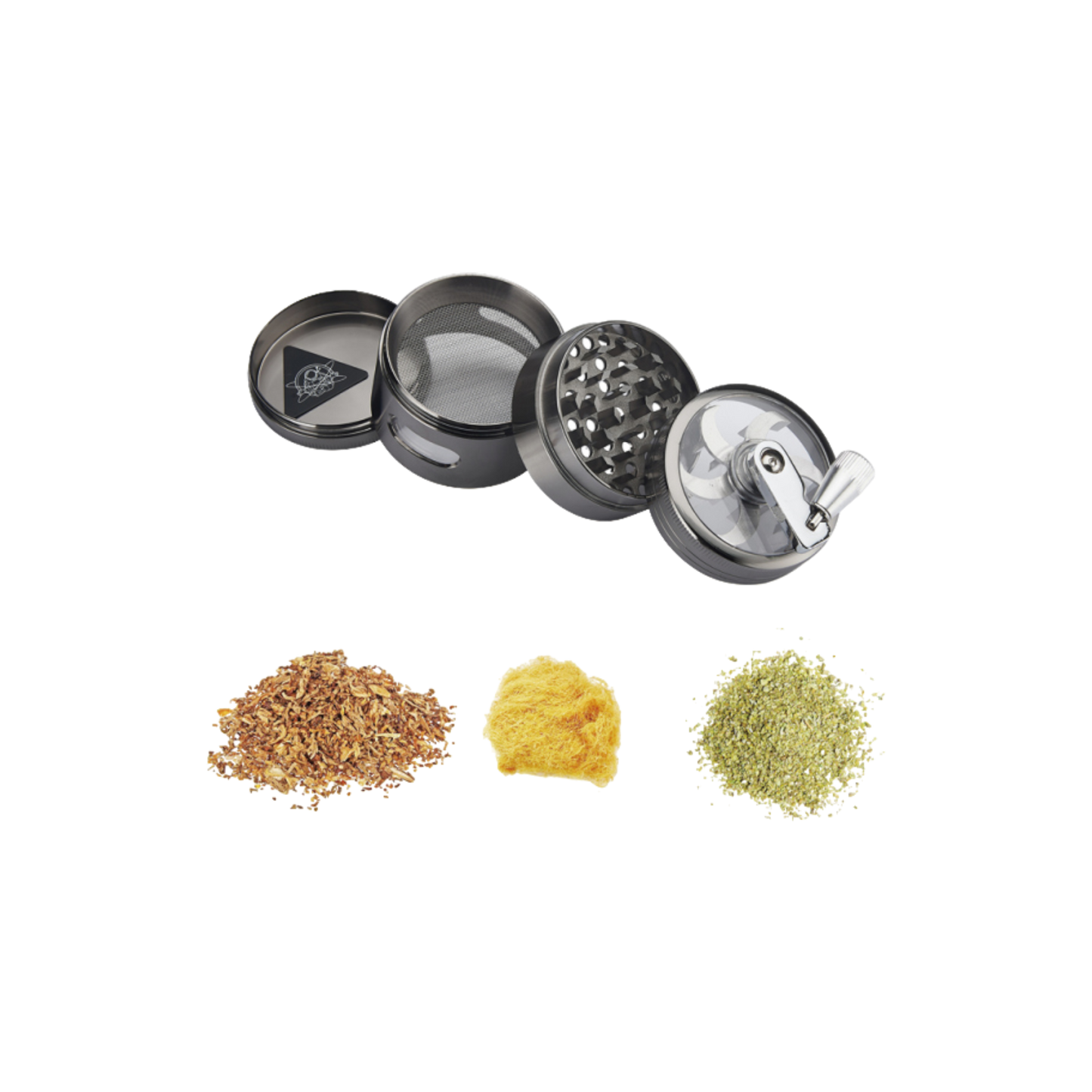 Kurbelgrinder mit Sichtfenster Anthrazit/Silber – Pief-Leaf®