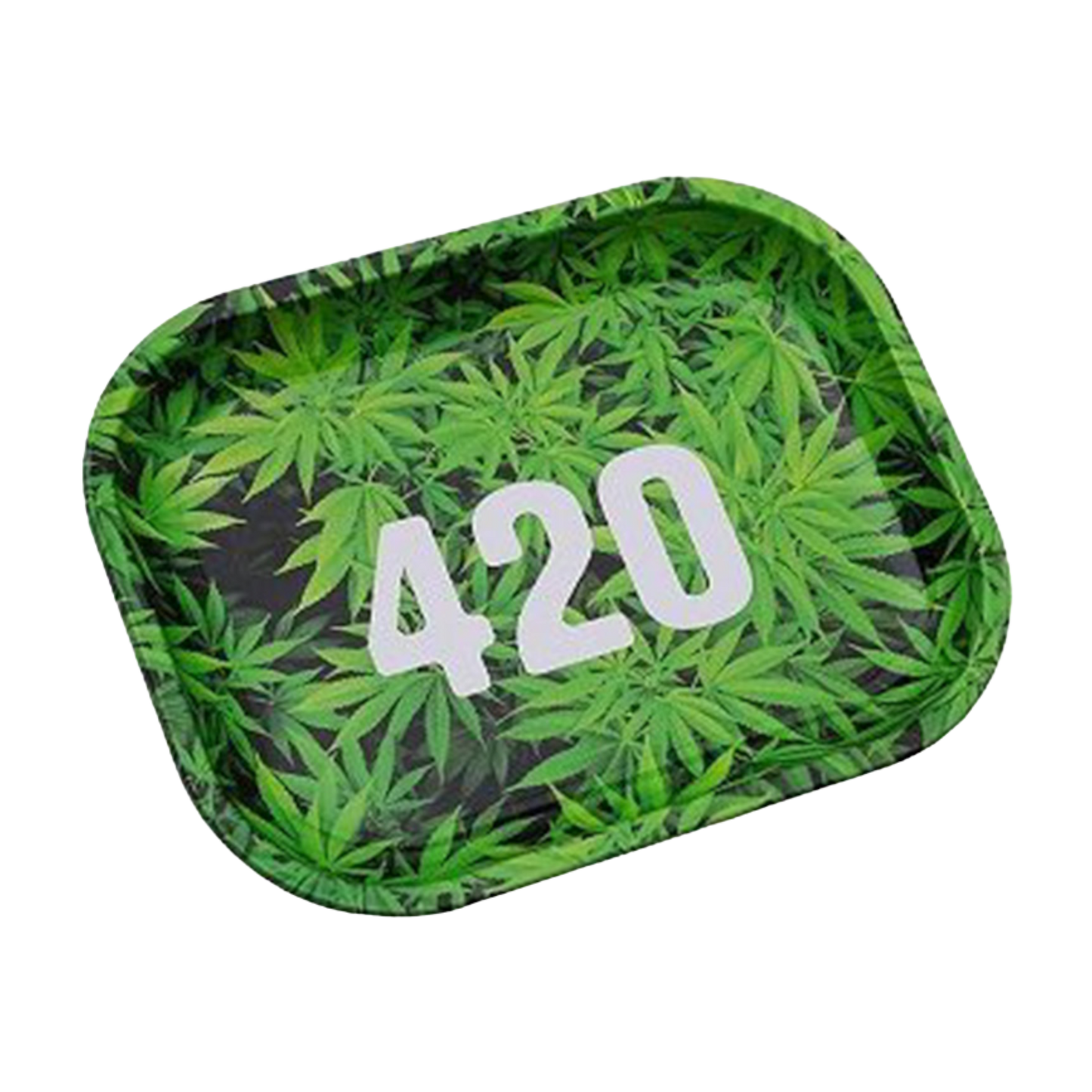 Metall Drehunterlage "420 Green Leafs", 18 x 14 cm