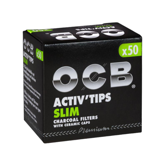 Aktivkohlefilter Slim Activ 7 mm von OCB – Packung mit 50 Stück