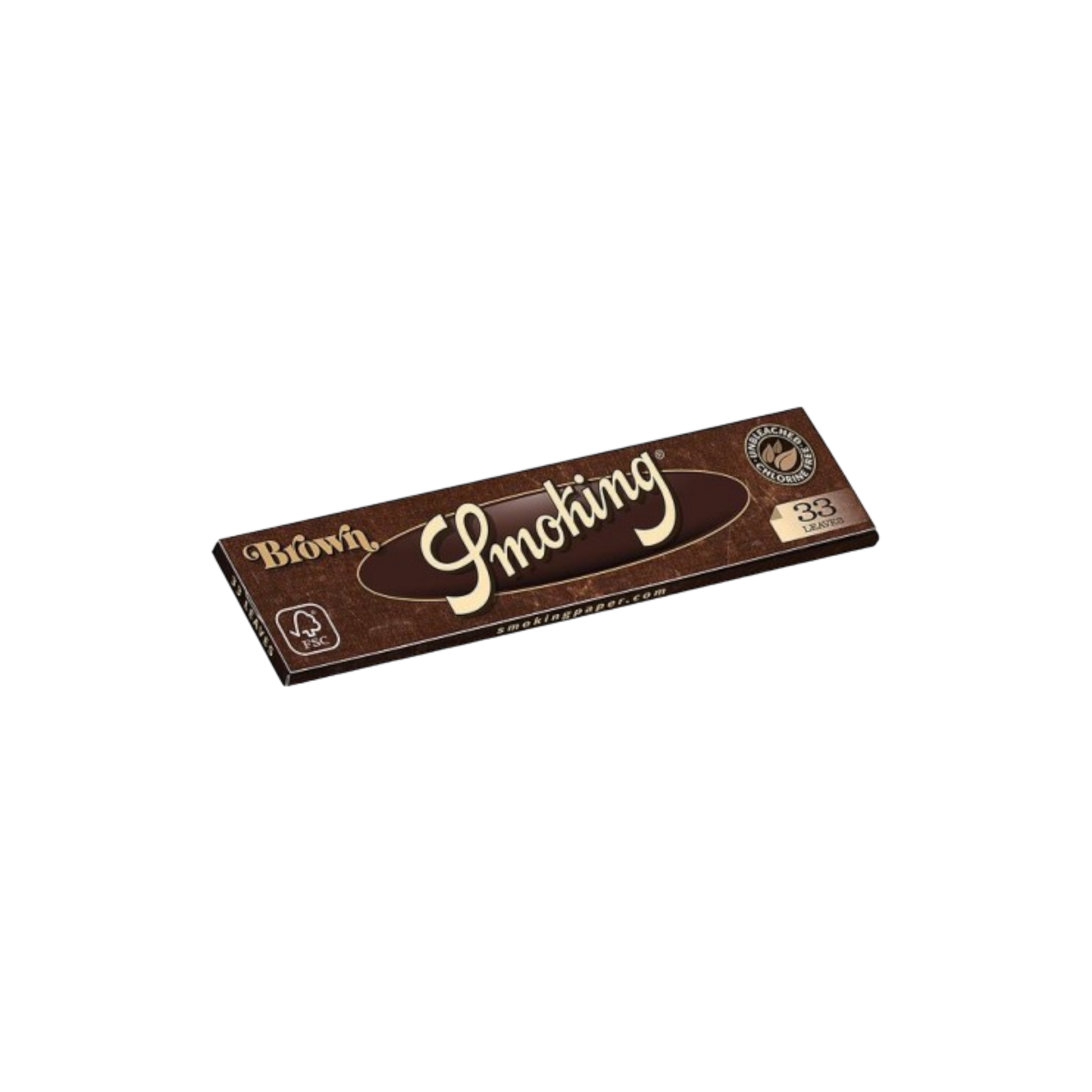 Smoking King Size Slim Brown Papers – 33 Blättchen, ungebleichtes Papier, natürliche Gummierung, 110x44mm
