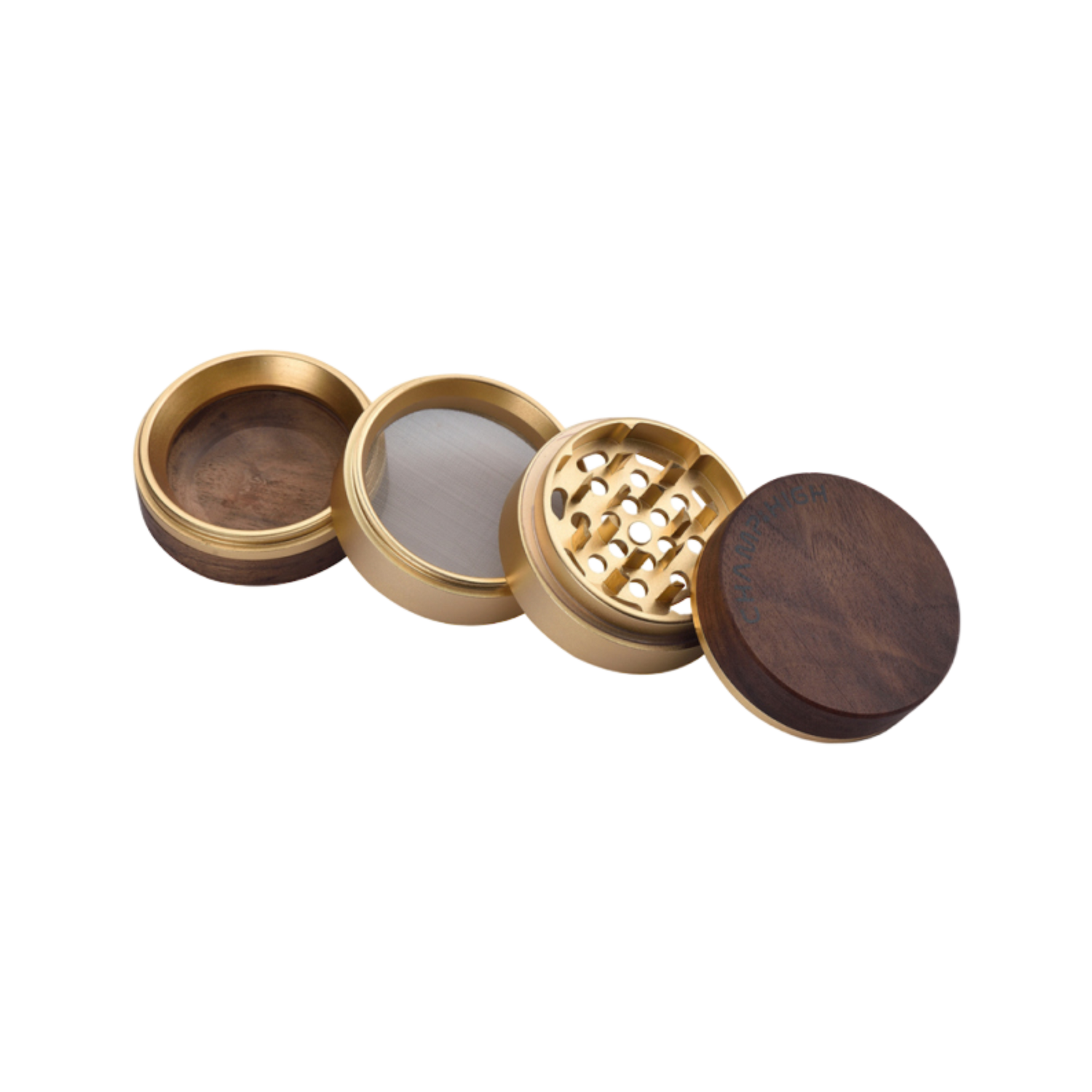 4-tlg. Grinder aus Metall mit Pollensieb – robust & langlebig