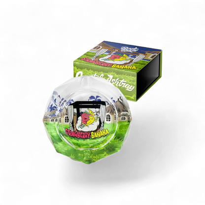 Kristallaschenbecher Strawberry Banana 15 x 15 cm im Best Buds Design, erhältlich bei Pief-Leaf®