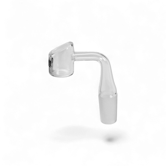 Borosilikatglas Banger 90° mit NS 14 Schliff und Oil-Aufdruck, ideal für Dab-Rigs