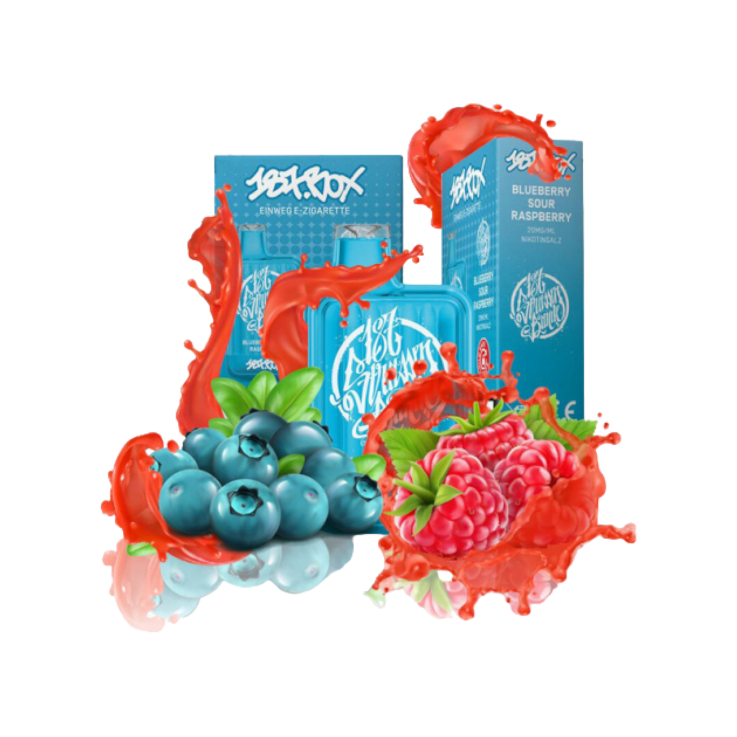 187 Strassenbande Box - Blueberry Sour Raspberry - E-Shisha - 20 mg - 600 Züge