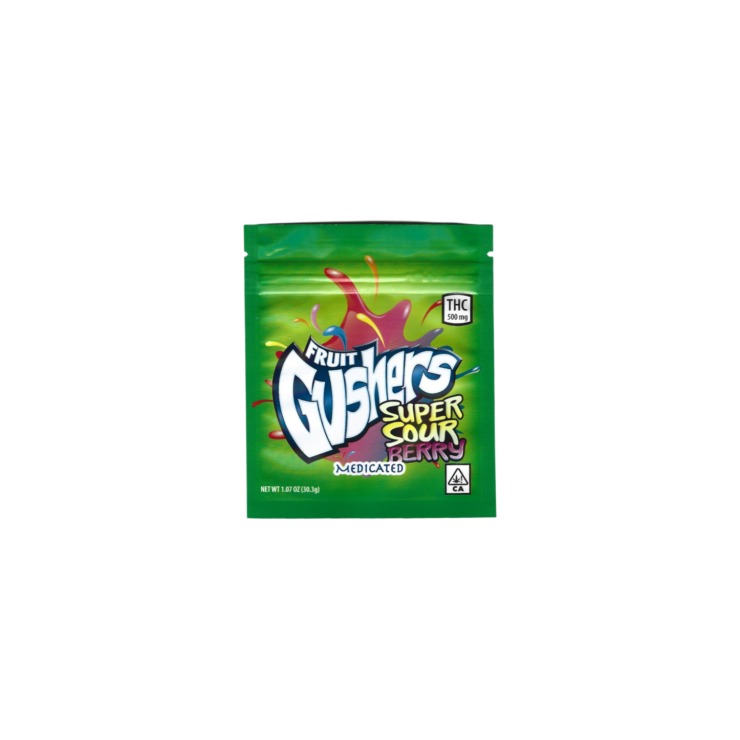 10x Gushers super sour berry Mylar Bag 500mg - Leer