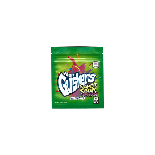 10x Gushers super sour berry Mylar Bag 500mg - Leer