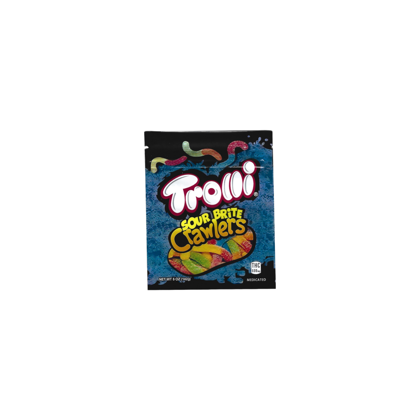 10x Trolli Sour brite crawlers Mylar Bag 600mg - Leer