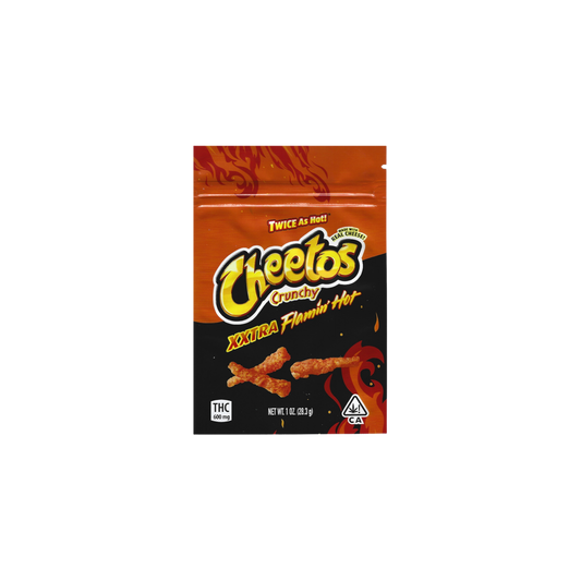 10x Cheetos Chrunchy Flamin hot Mylar Bag 600mg - Leer