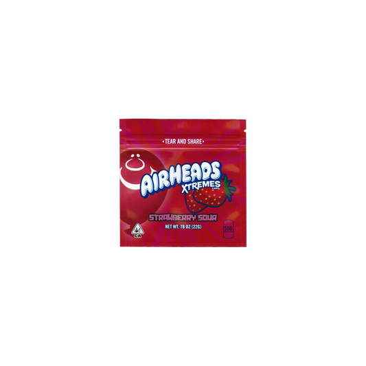 10x Airheads xtremes strawberry sour Mylar Bag 500mg - Leer