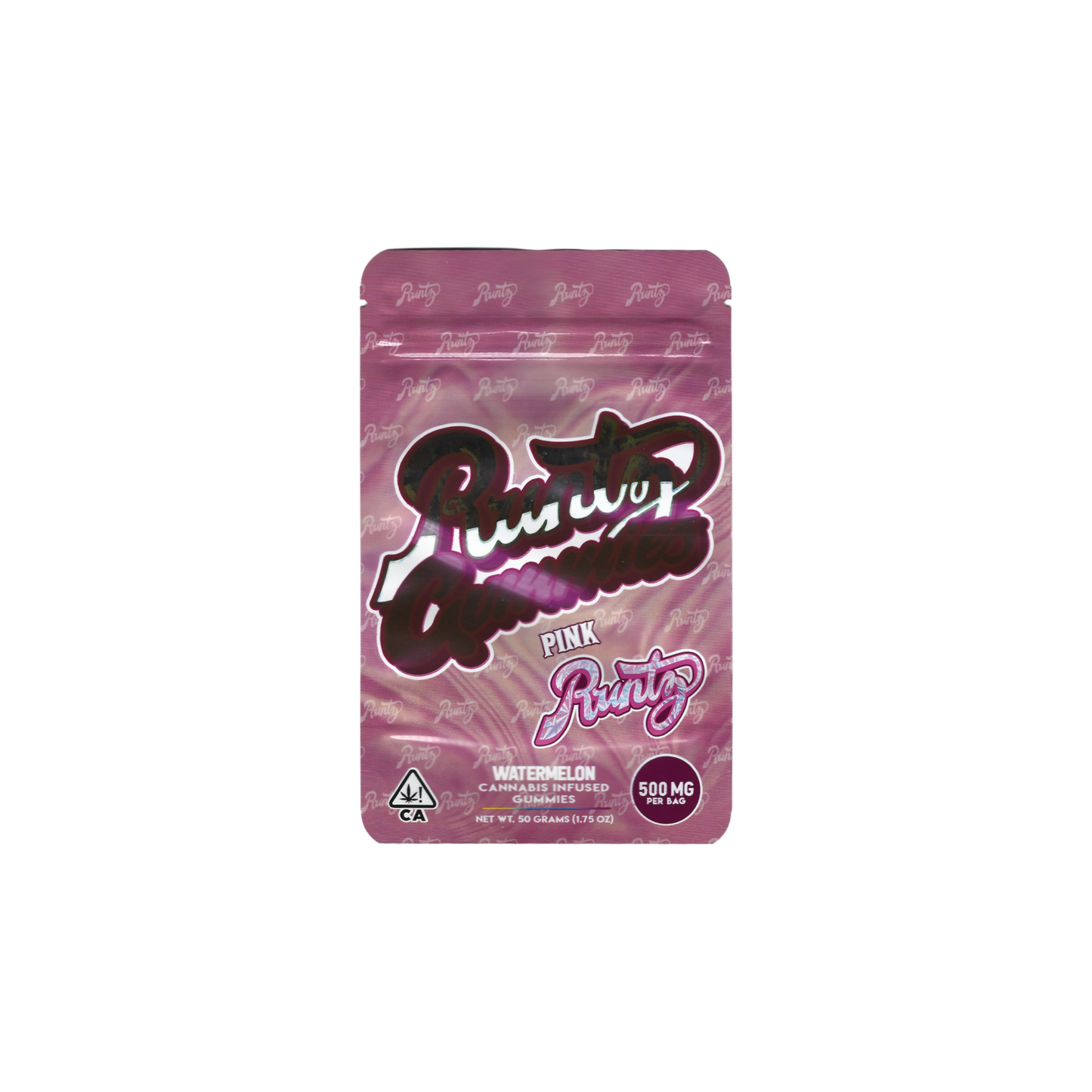 10x Runtz gummies pink ''Watermelon''  Mylar Bag 500mg - Leer