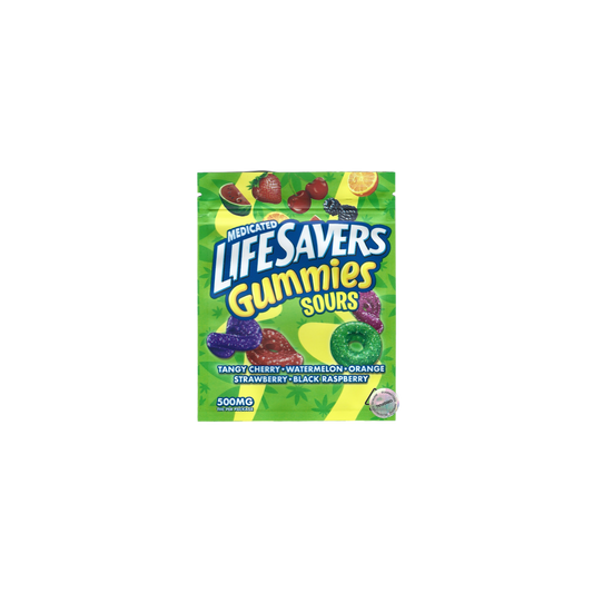 10x LifeSavers Gummies Sour Mylar Bag 500mg - Leer