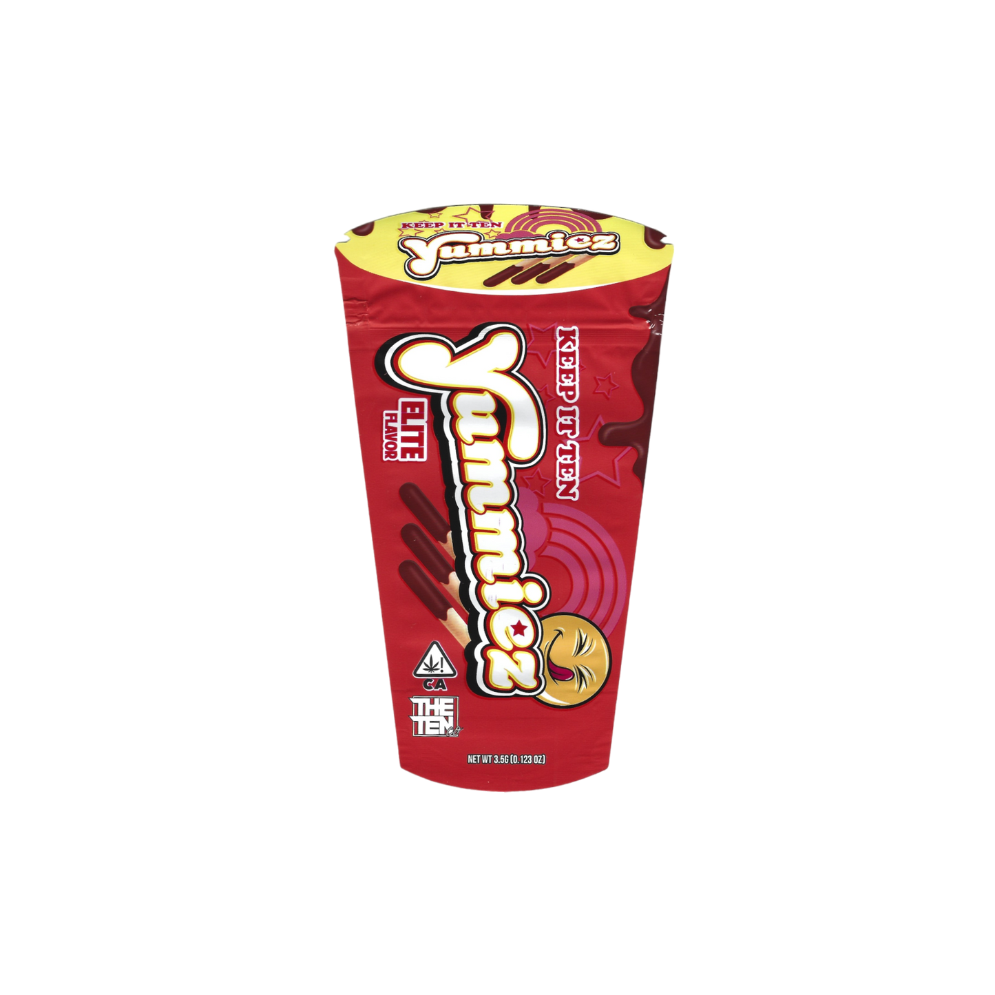 10x THE TEN co. Yummiez red shaped Mylar Bag 3,5g - Leer