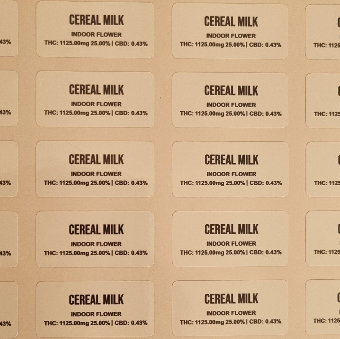 10x Cookies Cereal Milk + Strainlabel Mylar Bag 1g - Leer